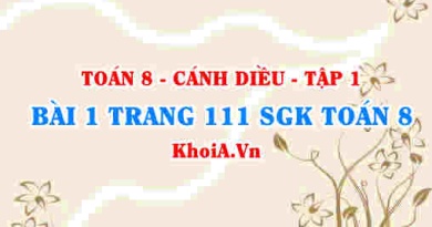 Bài 1 trang 111 SGK Toán 8 tập 1 Cánh Diều